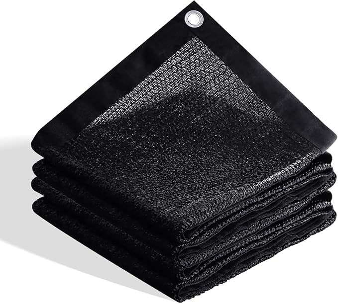 VICLLAX 70% Shade Cloth, 6x8FT Durable Black Mesh Trap with Every 3 FT Grommet, Sun Shade Fabric Netting for for Plants Cover, Greenhouse, Chicken Coop, Barn Kennel, Garden Patio