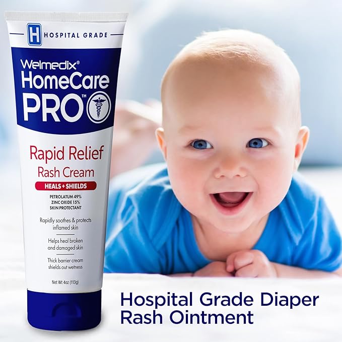 Welmedix Adult Diaper Rash Cream - Zinc Oxide Cream & Moisturizing Skin Barrier Cream, Maximum Strength Diaper Rash Cream for Adults, Skin Protection Ointment - 4oz