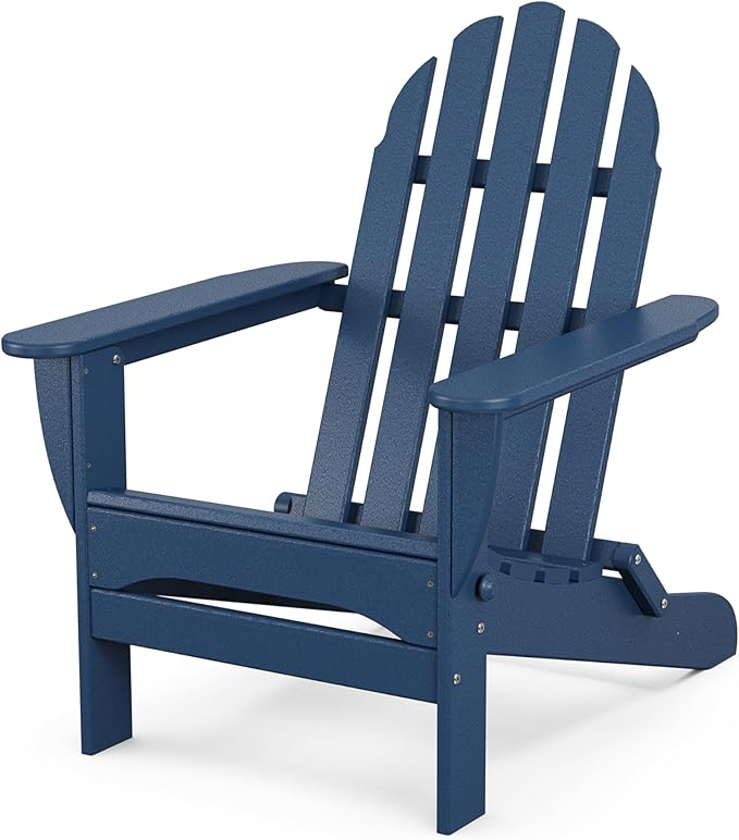 POLYWOOD AD5030NV Classic Folding Adirondack Chair, Navy