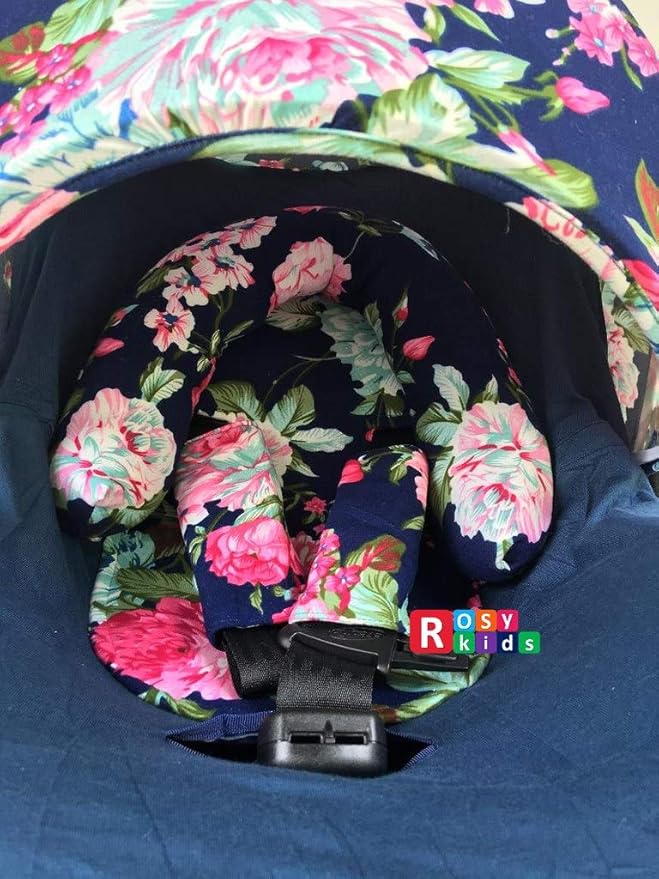 9pc Ultimate Set of Infant Car Seat Cover Canopy Headrest Blanket Hat Nursing Scarf, 25JE06