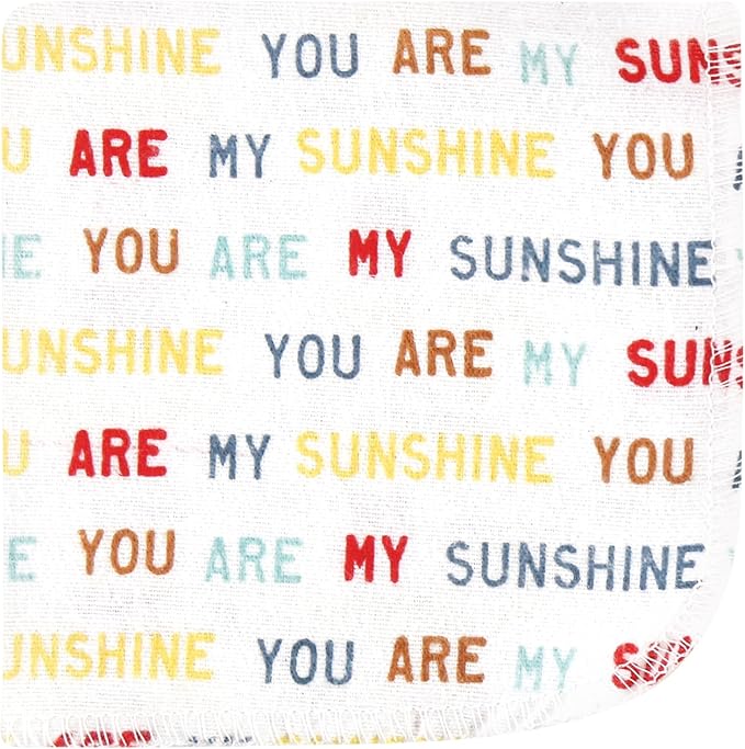 Hudson Baby Unisex Baby Flannel Cotton Washcloths, My Sunshine 10 Pack, One Size