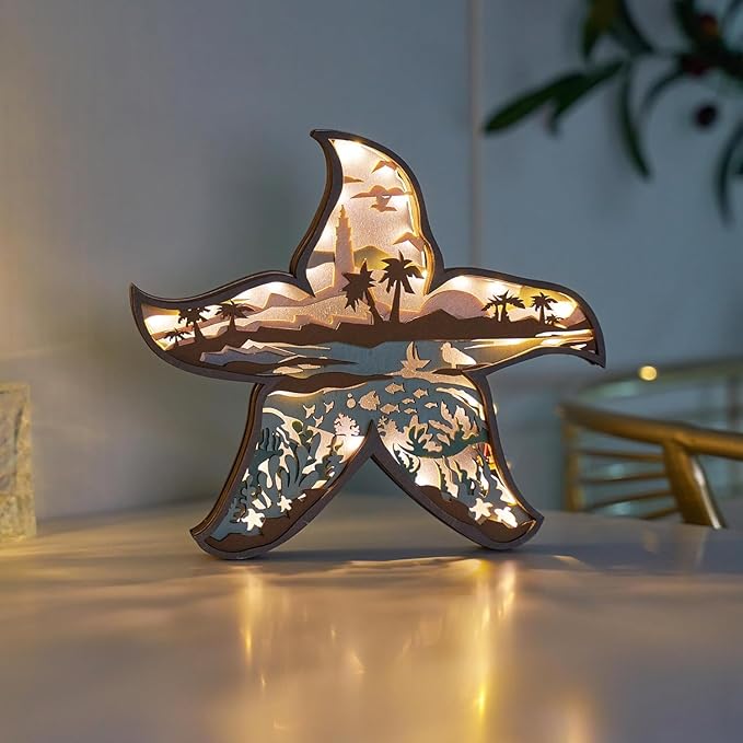 3D Wooden Animal Carving LED Night Light, Wood Carving Light, Modern Home Decoration, Decorative Tables, Cabinets, Living Rooms, Bedrooms, Offices, Farmhouses, Bookshelves, Perfect Holiday Gifts