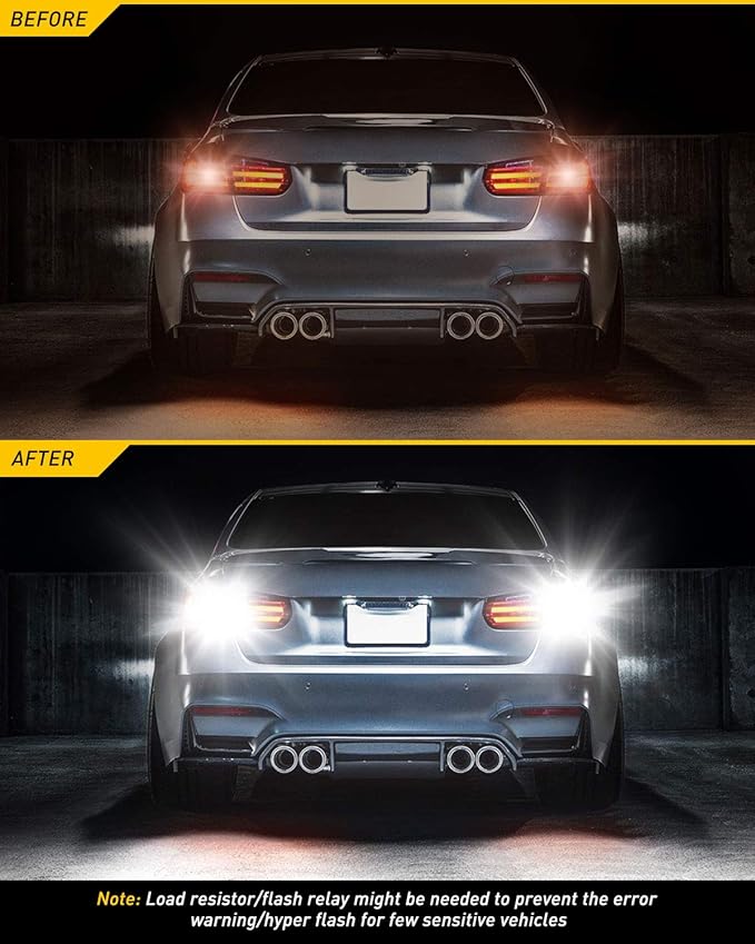 AUXITO 3157 LED Bulb White, Super Bright 4157 3156 LED Reverse Light Bulbs 3056 3057 3047 4057 3457 4114 LED Bulb for Backup Tail Brake DRL Signal Parking Lights, Pack of 2