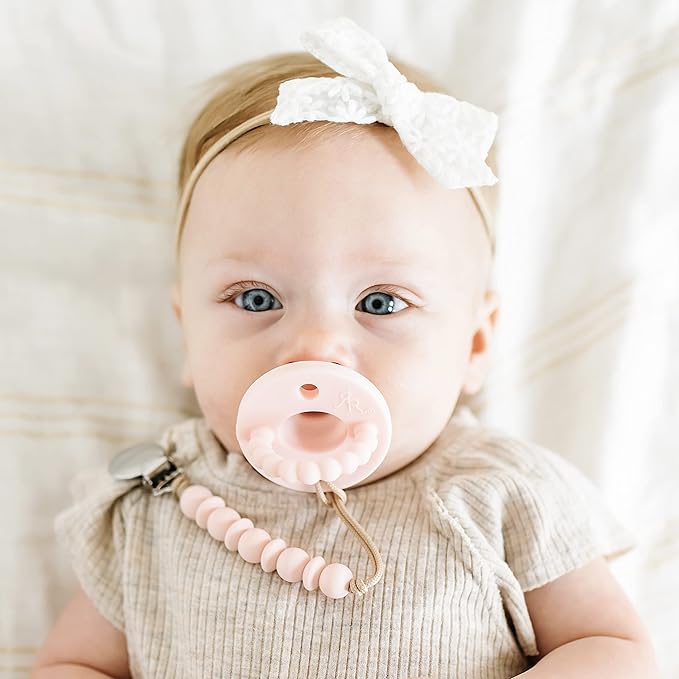 Ryan & Rose Cutie PAT Pacifier Teether (Flat, Pink)