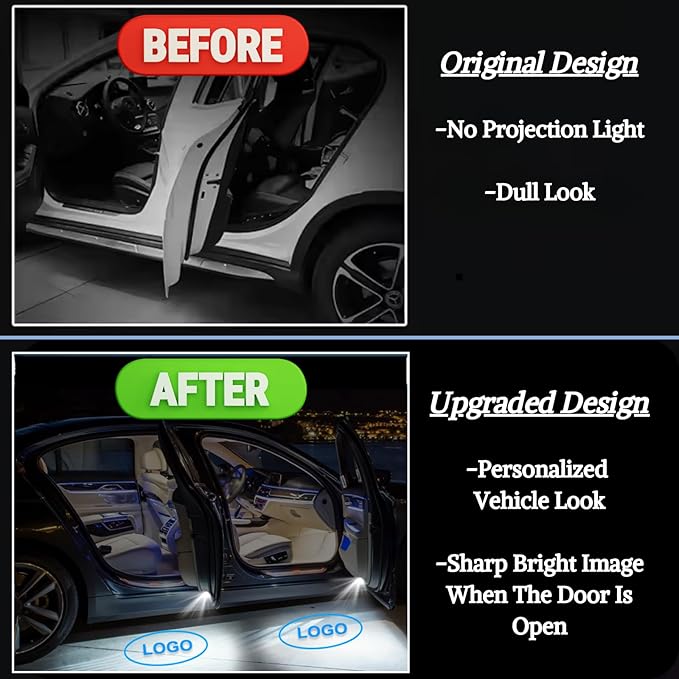 LED Car Door Light Logo Projector (Red) Welcome Courtesy Light for Toyota Highlander 4runner Avalon Camry Corolla Land Cruiser Prius Sequoia Sienna Tundra Venza Accessories.