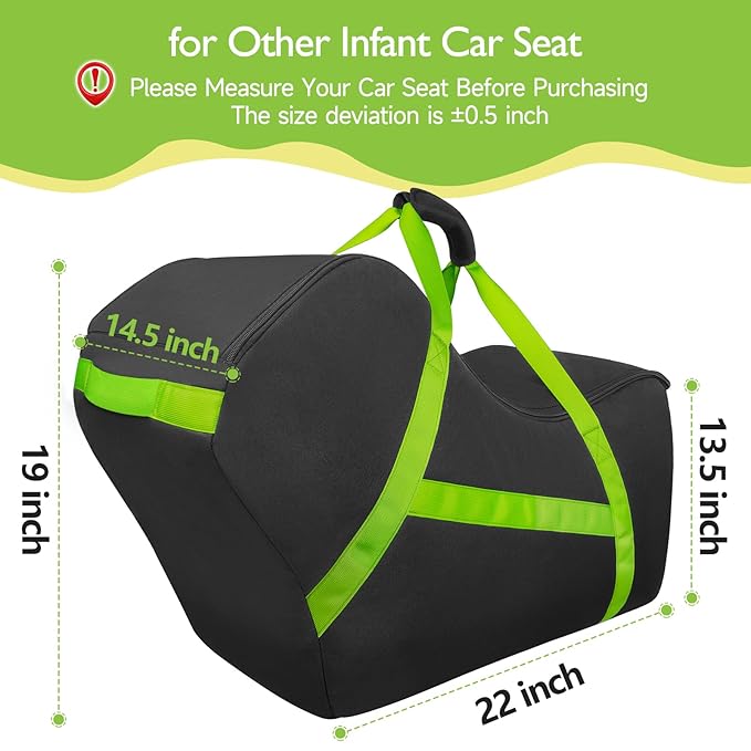 YOREPEK Infant Car Seat Travel Bag Compatible with All Nuna Pipa Car Seat and Base or Chicco KeyFit 30 and Base, Padded Car Seat Bags for Air Travel,Car Seat Gate Check Bag with 5 Protective Feet