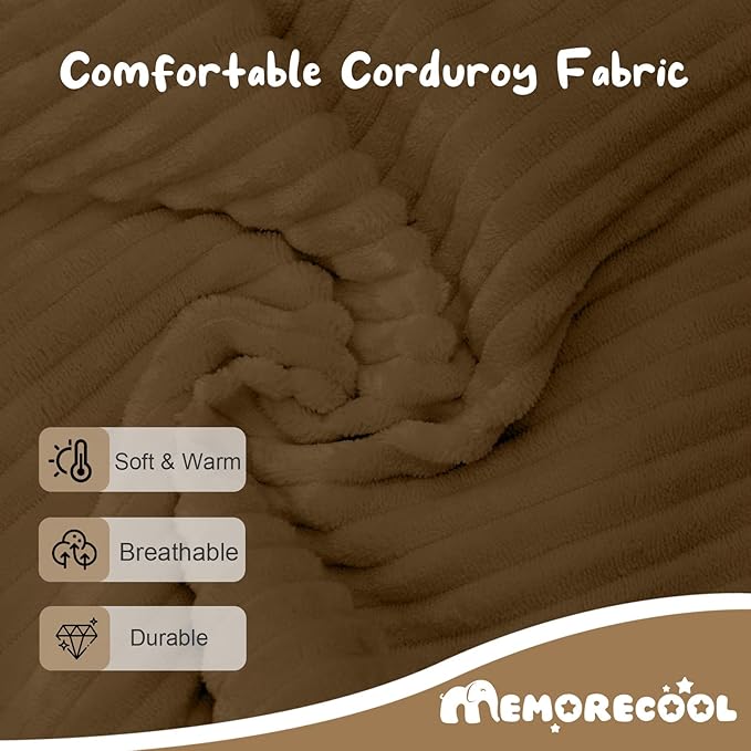 MeMoreCool Modular Kids Couch, Corduroy Play Toddler Couch for Bedroom Playroom Furniture, Convertible Foam Kids Sofa Bed, Fold Out Baby Sofa for Girl Boy, Brown