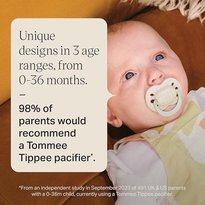 Tommee Tippee Ultimate Fit Newborn Pacifiers, 0-6 Months, Extra Air Holes, Symmetrical Nipple and Shield, 100% BPA Free Silicone, Dishwasher & Sterilizer Safe, Pink and Beige, Pack of 4