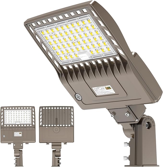 200W LED Parking Lot Lighting UL Listed 28,000LM 5000K LED Shoebox Pole Lights Fixture AC100-277V IP65 Waterproof Slip Fit Mount Commercial Outdoor Street Light for Stadium Roadways