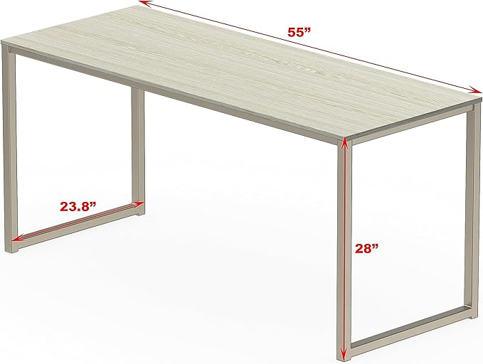 SHW Mission 55-Inch Home Office Computer Desk, Maple