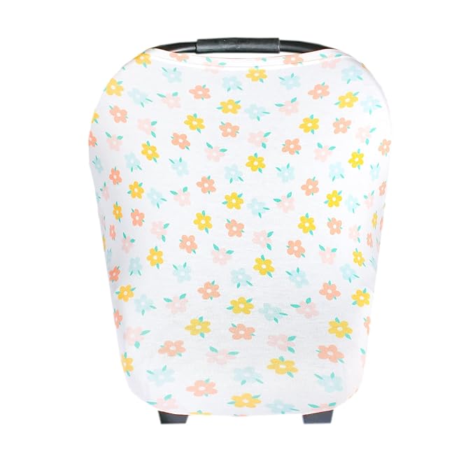 Copper Pearl Multi-Use Cover: Car Seat Covers, Nursing Cover, and Stroller Cover for Sun - Stretchy Fabric, All-Season Use, Stylish Designs, Easy Access for Moms - Daisy