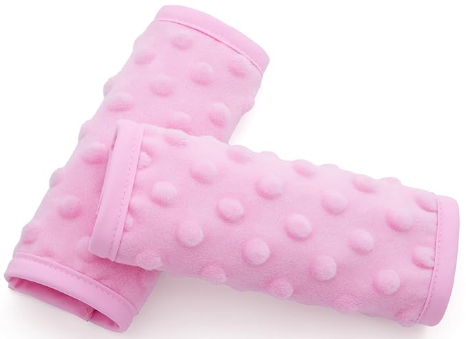 Pro Goleem Car Seat Strap Covers for Babies Girl Soft Car Seat Strap Shoulder Pads for All Car Seats, Stroller, Pushcar, Pink