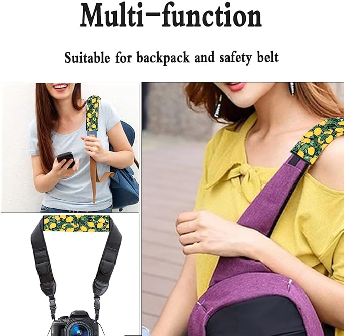 2-Piece Seatbelt Covers for Car Seat,Soft Comfortable Auto Seat Belt Protector Seatbelt Shoulder Pad for Women Men Yellow Lemon Pattern