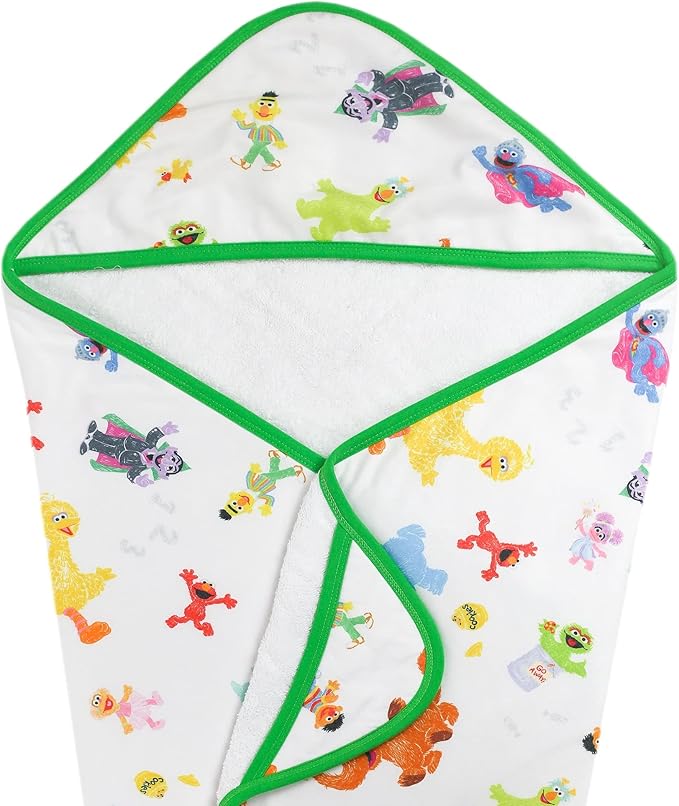Copper Pearl Hooded Bath Towels Premium Knit/Terry Cloth Baby Towels with Hood, Pockets, and Cool Designs - Great to Gift and Make Bath Time Fun - Baby Bath Towel, Sesame Friends