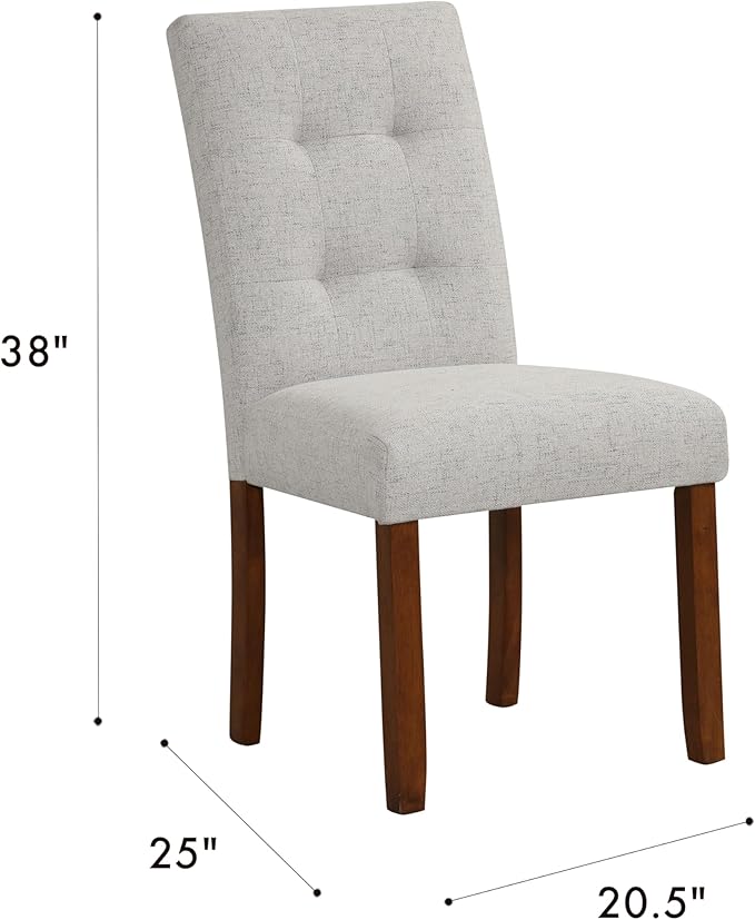 HomePop Button Tufted Fabric Dining Chairs - Slate Gray Woven (Set of 2)