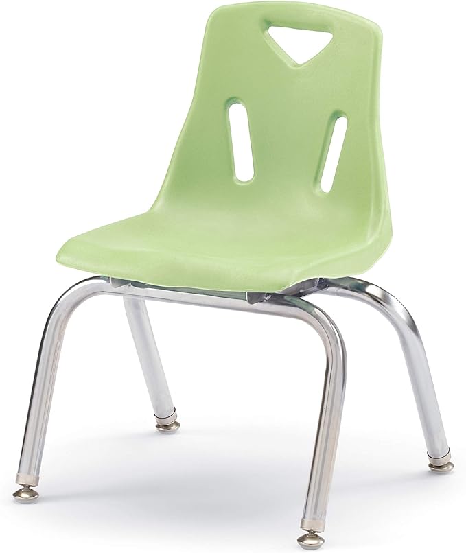 Berries Jonti-Craft 8142JC6130 Stacking Chairs with Chrome-Plated Legs, 12" Height, Key Lime, Pack of 6