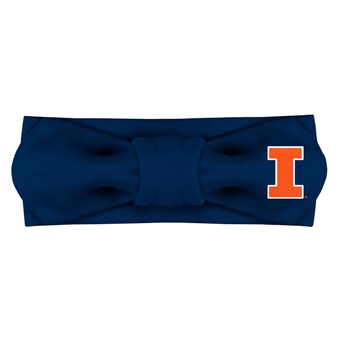 Creative Knitwear Illinois Fighting Illini Infant Girls Navy Solid Hair Knot Headband Embroidered Logo - Size Newborn - 4T