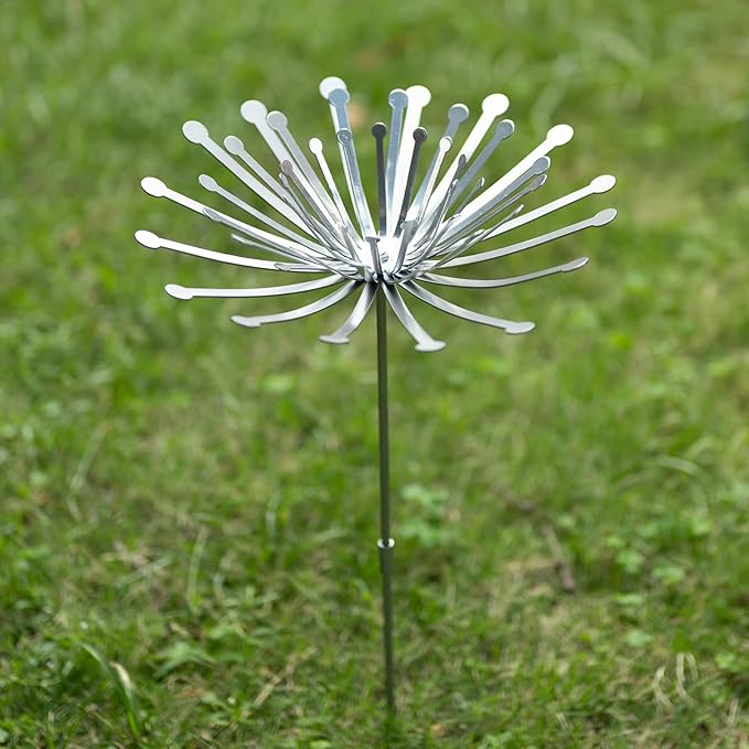 Metal Flowers - Unique Dandelion Design Outdoor Garden Stakes, Durable Weather-Resistant Steel, Easy Installation, Large Yard Art for Plants and Small Decorations, Ideal for Garden Enthusiasts