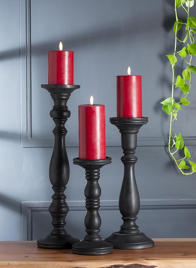 Abbott Collection Wax LED Flameless Pillar Candle - Red (3x4 H)