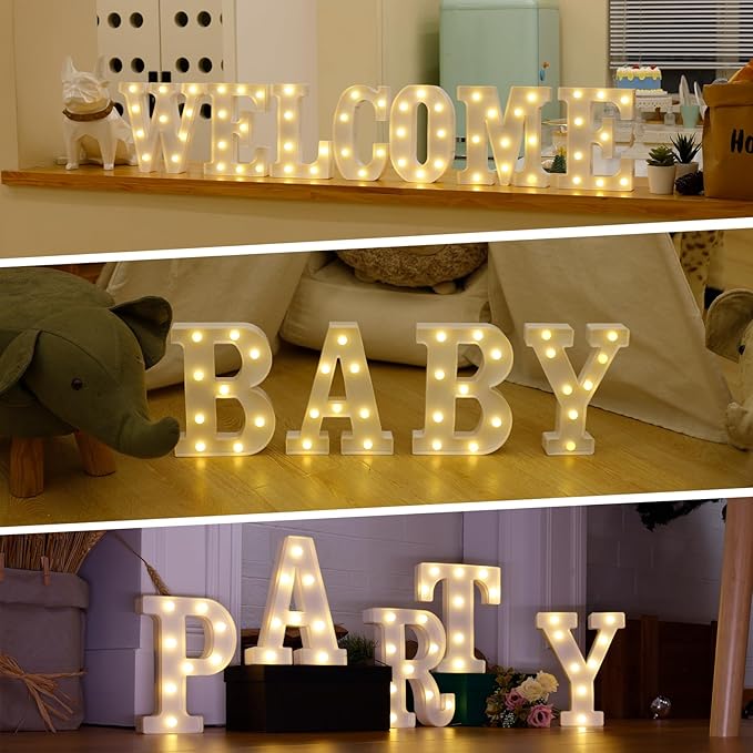 LED Light Up Marquee Letters, Battery Powered Decorative LED Letter Lights, Alphabet Light Up Letters for Wedding Birthday Party,Holiday Lamp or Home Bar Decoration (Letter F)