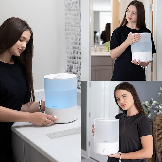 BlueHills Premium Set of Three Large 5000 ML, 4000 ML, and 2000 ML XL Essential Oil Diffusers Humidifier Combo for Large Room Home with Décor LED Lights Great Gift – White