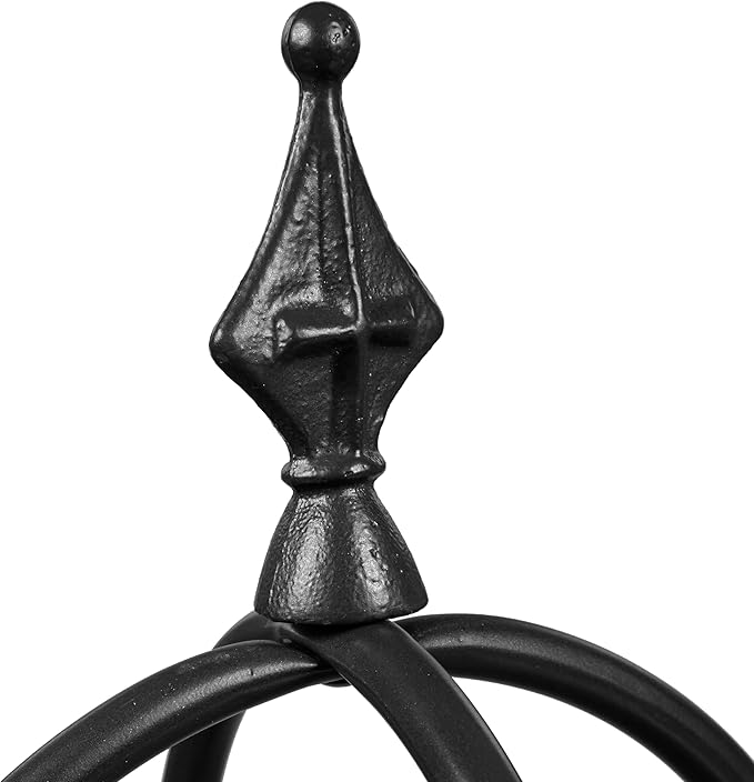 Evergren Garden Metal Obelisk Trellis for Climbing Plants | Indoor/Outdoor Floral Pattern Arch Trellis for Potted Plants (5 ft Black)