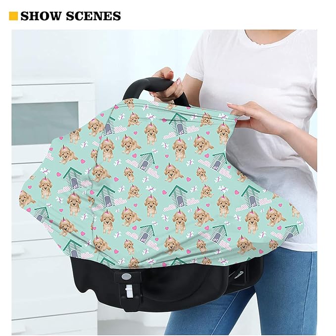 HUIACONG Baby Elephant Infant Nursing Cover Butterfly Sunflower Carseat Canopy for Boys Girls Newborn Breastfeeding Scarf Stretchy Baby Car Seat Covers Shawl Soft Breathable Stroller Cover
