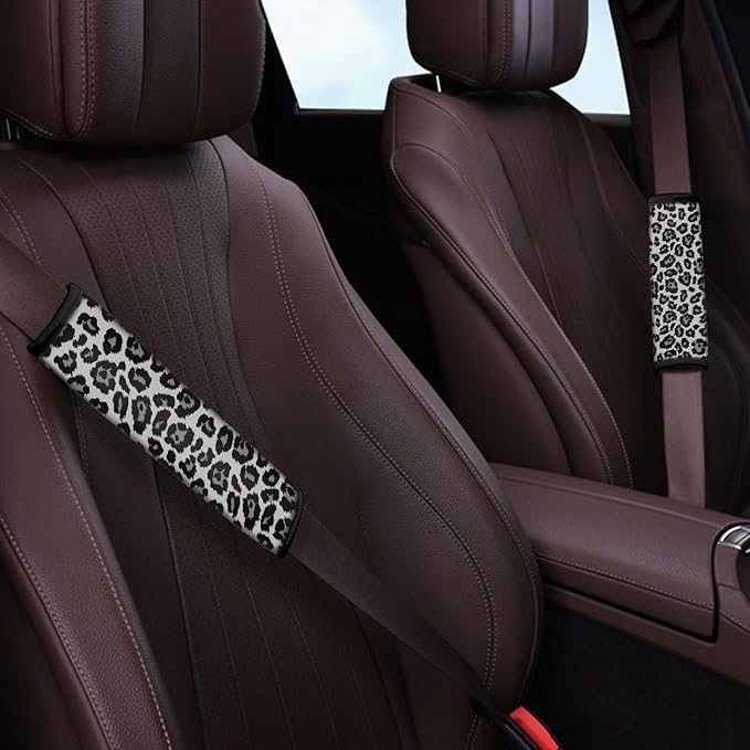 Seat Belt Cover Pad 2 Pack Soft Car Seat Shoulder Strap Pads Seatbelt Strap Cover Auto Seat Belt Covers Seatbelt Shoulder Pad Cheetah Print Car Accessories