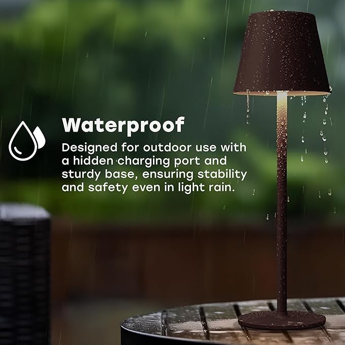 2 Pack Cordless Table Lamp,Portable LED Desk Lamp, 5200mAh Battery Operated, 3 Color Stepless Dimming Up, for Restaurant, Bedroom, Bars, Outdoor Party, Camping, Coffee Shop Night Light Coffee