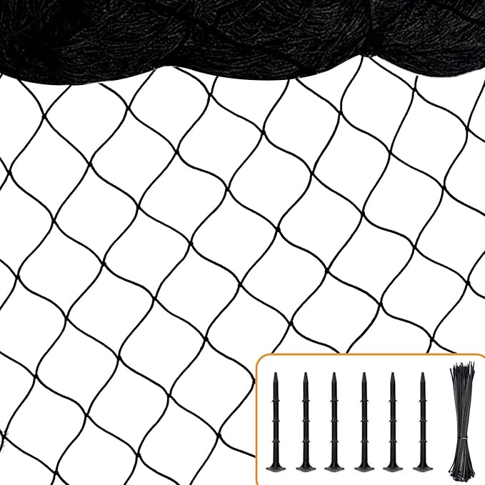 Bird Netting for Chicken Coop, 25'x50' with 2.4" Square Mesh Poultry Netting Heavy Duty Nylon Nettings for Garden, Aviary Net Fruit Tree Nettings