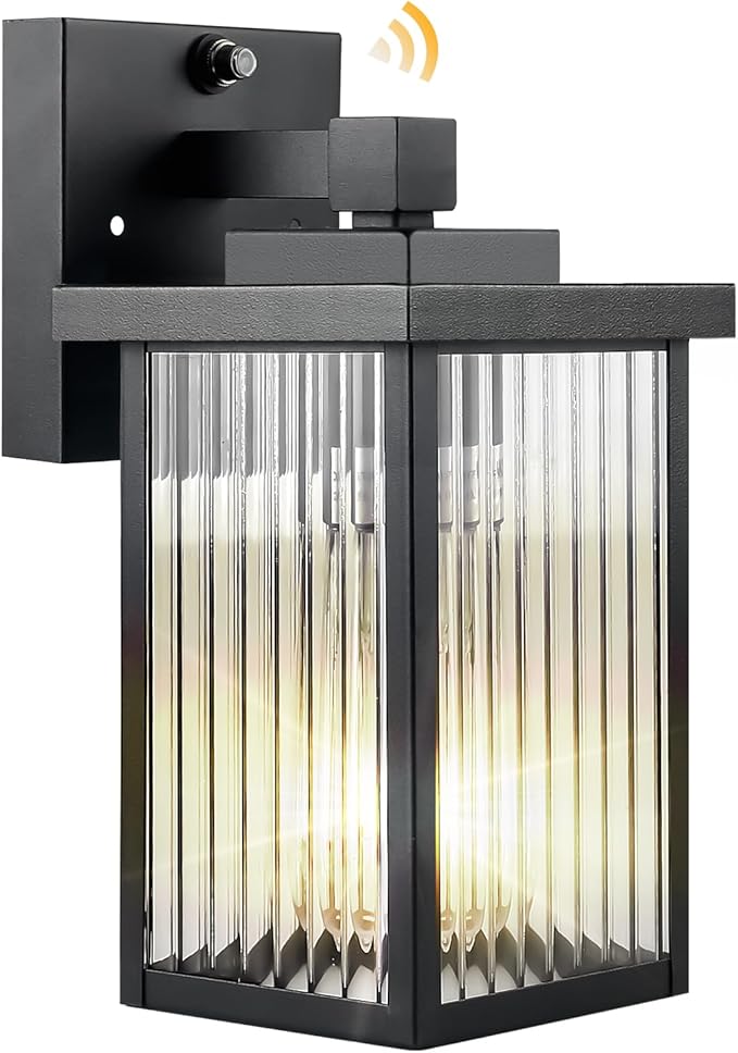 Dusk to Dawn Outdoor Lighting, Waterproof Outdoor Porch Light with Tempered Glass, Outdoor Light Fixture for House Exterior Front Door Garage Patio