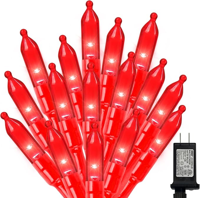 Red Valentines Decor Lights, 32.5FT 100 LED Valentine's Day String Lights Outdoor Indoor, 16 Lighting Mode Plug in Waterproof Fairy Lights for Wedding Party Bedroom galentines day Decorations