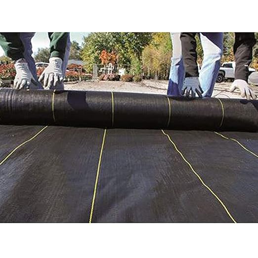 DeWitt Sunbelt Woven Ground Cover, 3.2 oz, Black, 4' x 300' - Durable Weed Barrier Fabric for Greenhouse, Garden, Outdoor Display & Landscaping