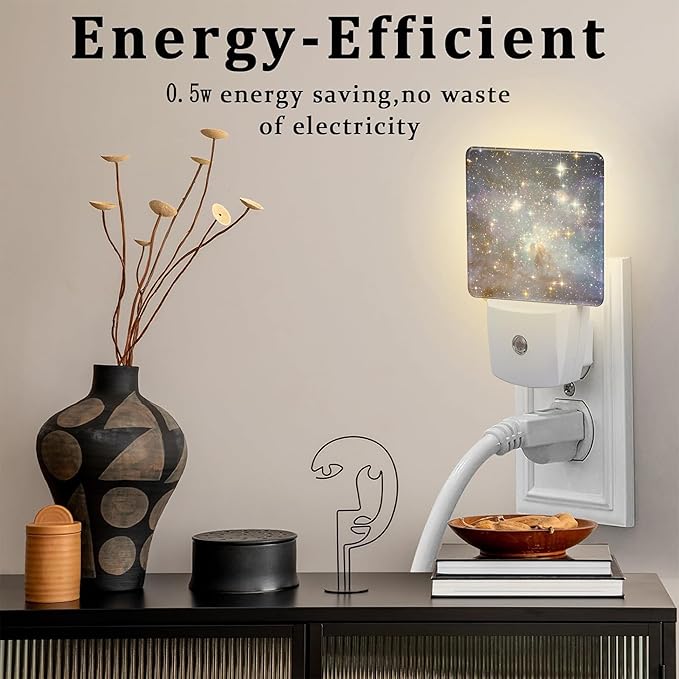 Deep Universe Nebula Night Light Plug into Wall, Galaxy Space with Stars Dusk to Dawn Night Light Plug in,0.5w Energy Saving Sleep Friendly NightLight for Kids Boys Girls Home Decor