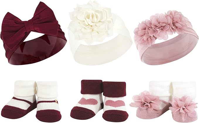 Hudson Baby Girl's Headband and Socks Giftset