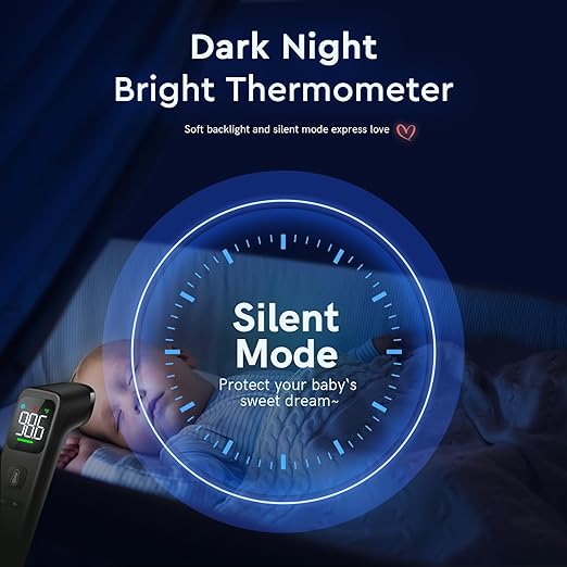 No-Touch Thermometer for Adults and Kids - Digital Forehead Thermometer with High Accuracy, Ultra Clear LEDScreen and Fever Alarm