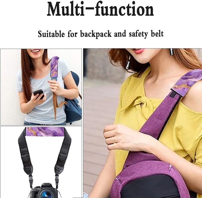 Seat Belt Cover,Purple Marble Soft Car Seat Belt Pad Cover Seat Belt Shoulder Pads for Adults Kids Set of 2 Universal Fit