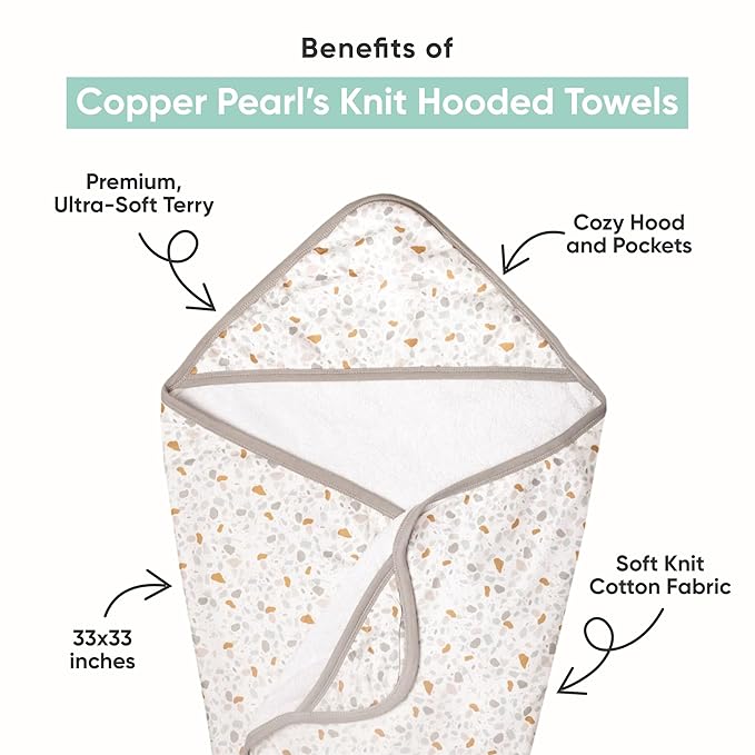 Copper Pearl Hooded Bath Towels Premium Knit/Terry Cloth Baby Towels with Hood, Pockets, and Cool Designs - Great to Gift and Make Bath Time Fun - Baby Bath Towel, Rex