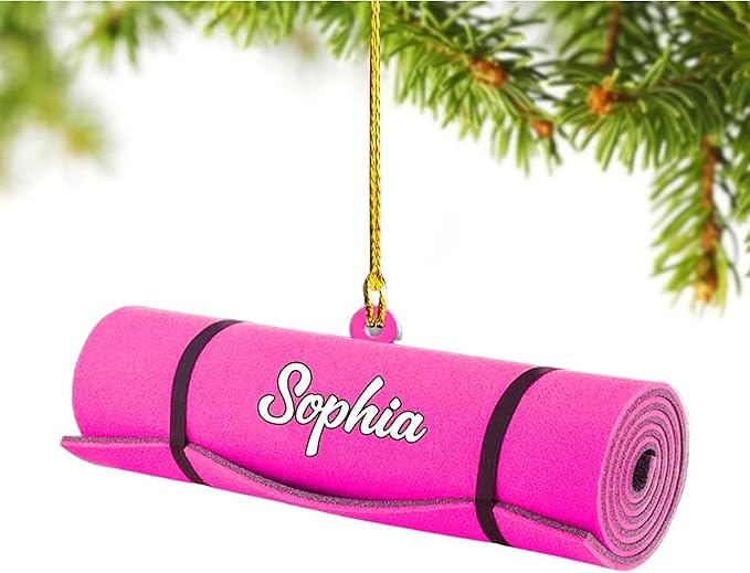 Noni Personalized Yoga Ornament, Custom Name Acrylic Christmas Decoration, Custom Name Mat Decor, Gift for Coach, New Yogi