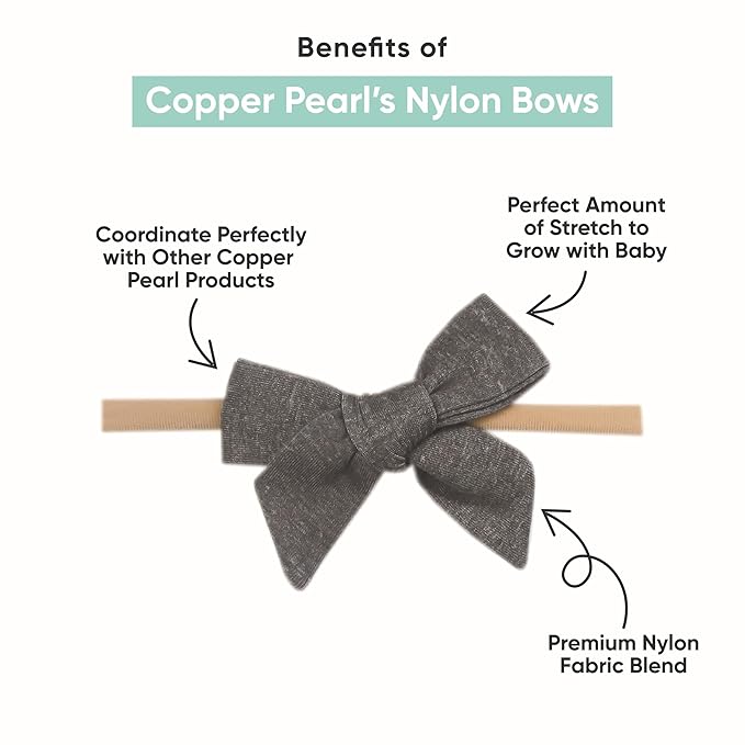 Copper Pearl Baby Bows: Stylish Headbands for Baby Girls, Premium Soft and Stretchy Baby Headbands, Perfect for Newborns, Trendy Designs - Mesa