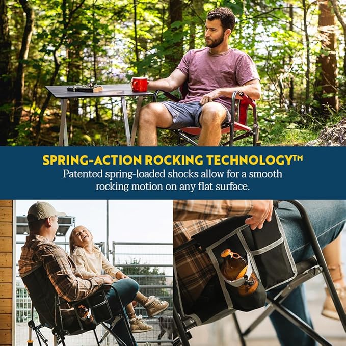 GCI Outdoor Freestyle Rocker XL Portable Folding Rocking Chair and Outdoor Camping Chair