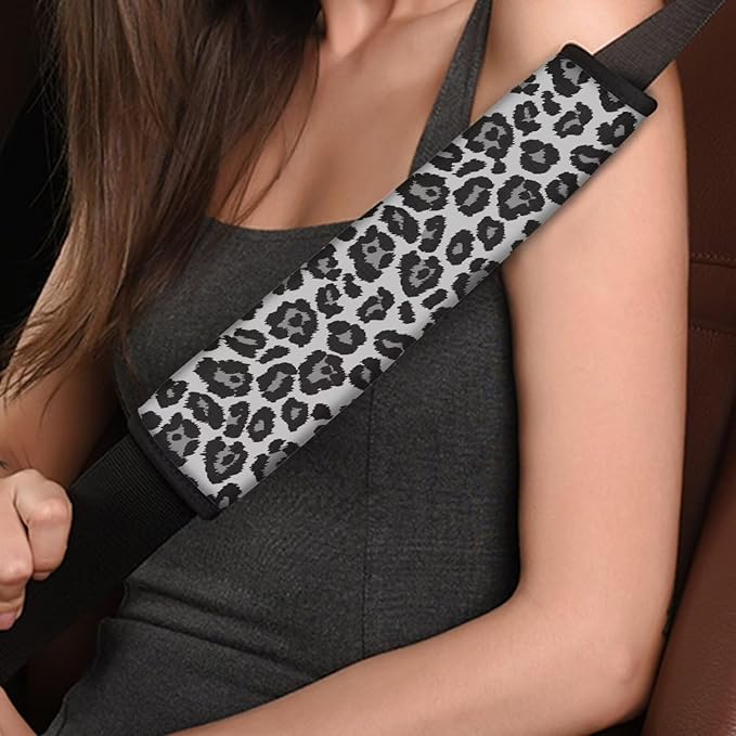 Seat Belt Cover Pad 2 Pack Soft Car Seat Shoulder Strap Pads Seatbelt Strap Cover Auto Seat Belt Covers Seatbelt Shoulder Pad Cheetah Print Car Accessories