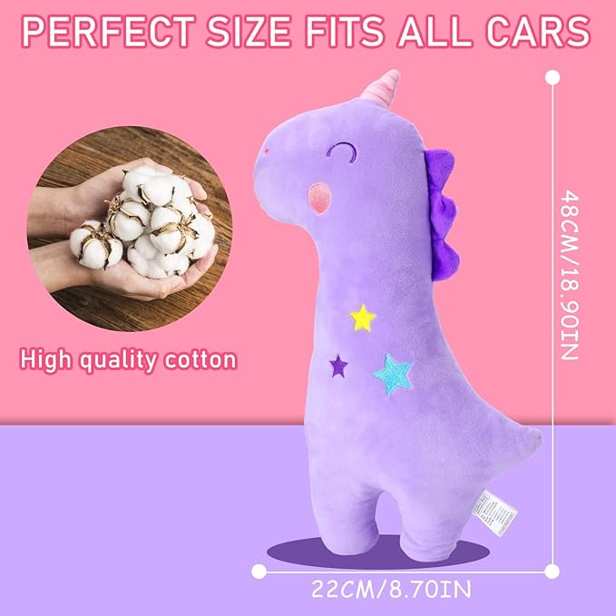 Barelove Seat Belt Cover Pillow for Kids, Car Seatbelt Cushion Shoulder Neck Support Protector Pad, Soft Stuffed Plush Travel Vehicle Belts Strap Pillow for Kids Headrest Christmas Gifts (Unicorn)