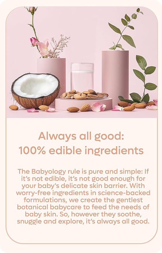 Babyology BUNDLE - 100% Edible Ingredients - Baby Wash & Shampoo + Lotion + Oil - Perfect Baby Daily Routine