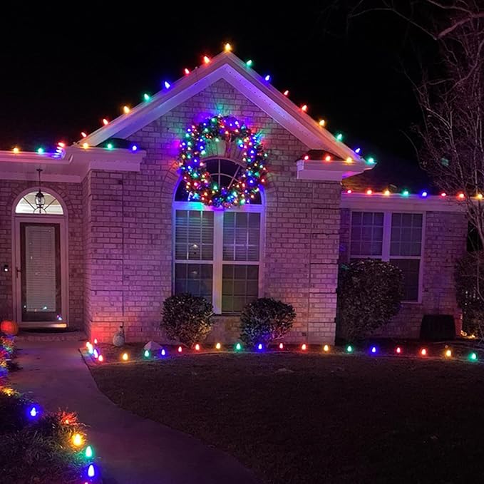 100 LED 5MM Red and Cool White Christmas Lights, 33FT Indoor/Outdoor String Light, Mini Lights for Garden, Patio, Christmas Trees - Green Wire, Commercial Grade, UL Listed
