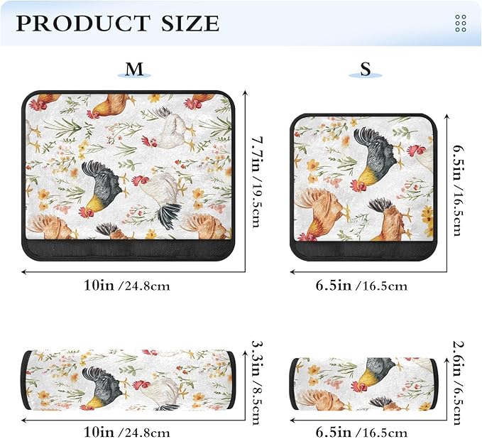 CHIFIGNO 2 Pack Colorful Roosters Cute Flowers Seat Belt Covers Cute Seat Belt Cushion Cover Shoulder Pad Auto Interior Accessories Protect Your Neck and Shoulder