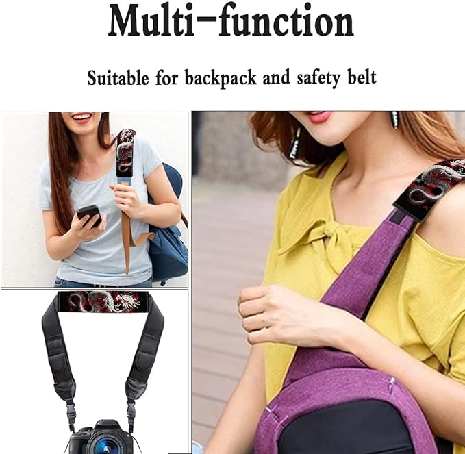 Biyejit Chinese Dragon 2PCS Car Seat-Belt Covers, Comfortable Safety Belt Strap Shoulder Pad for Men or Women, Universal Auto Interior Decor Accessories