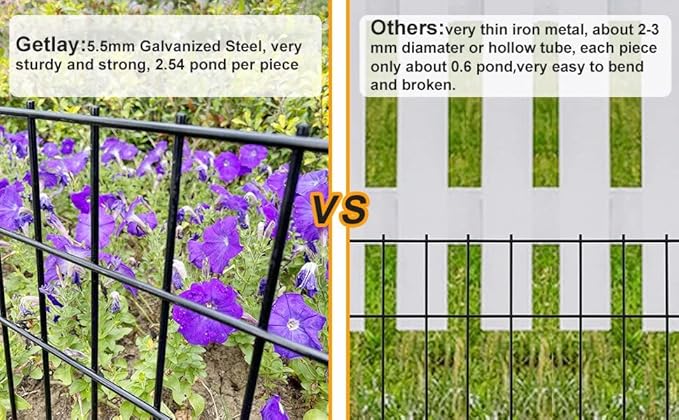Garden Fencing Animal Barrier 37.5 ft(L)×15 in(H), 15 Panels No Dig Fence, Underground Critter Barrier for Decks, Small or Medium Pet Dog Digging Fence Barrier. Rust-Proof Metal Fence Stakes