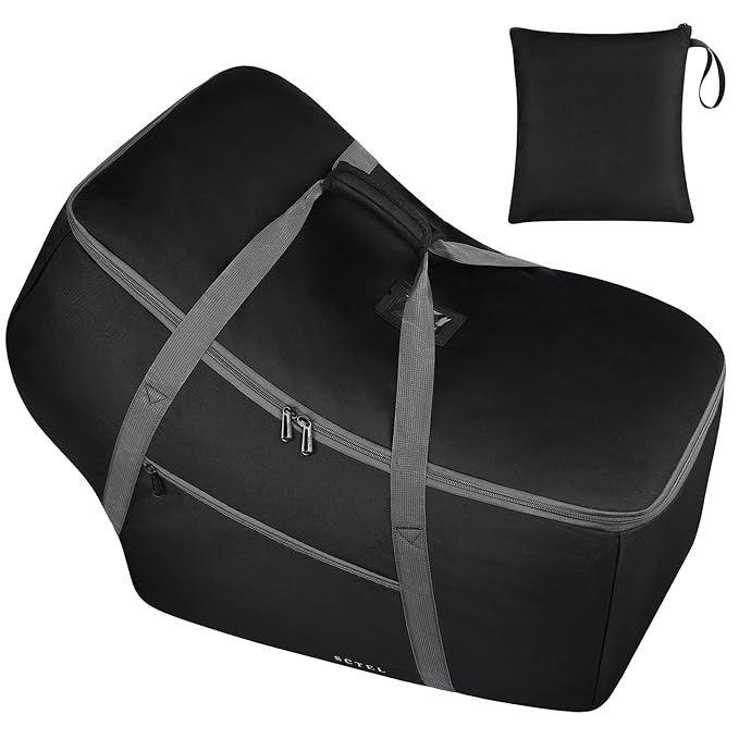 Infant Car Seat Travel Bag Fit Nuna Pipa All Model Car Seat and Base, Fit Doona Baby Stroller, Padded Car Seat Bags for Air Travel, Gate Check Bag with Side Pocket, 5 Protective Feet, Storage Bag