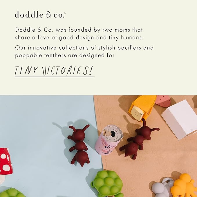 Doodle & Co. London Classic Pacifier for New Born Babies | BPA Free Angled Shape 100% Silicone for Infants with & Without Teeth | Helps Promote Healthy Oral Development | 0+ Months | 2 Pack